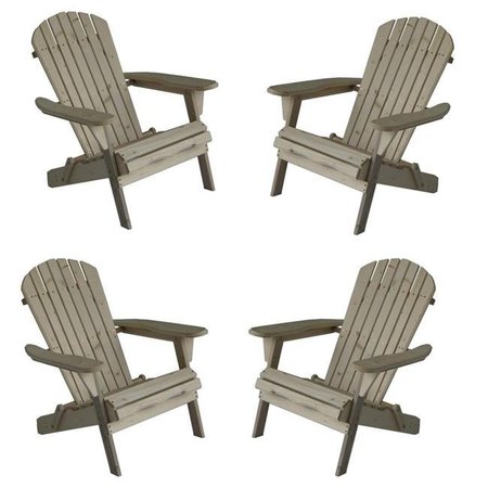 W UNLIMITED W Unlimited SW1912NCSET4 Oceanic Adirondack Chair; Natural - Set of 4 SW1912NCSET4